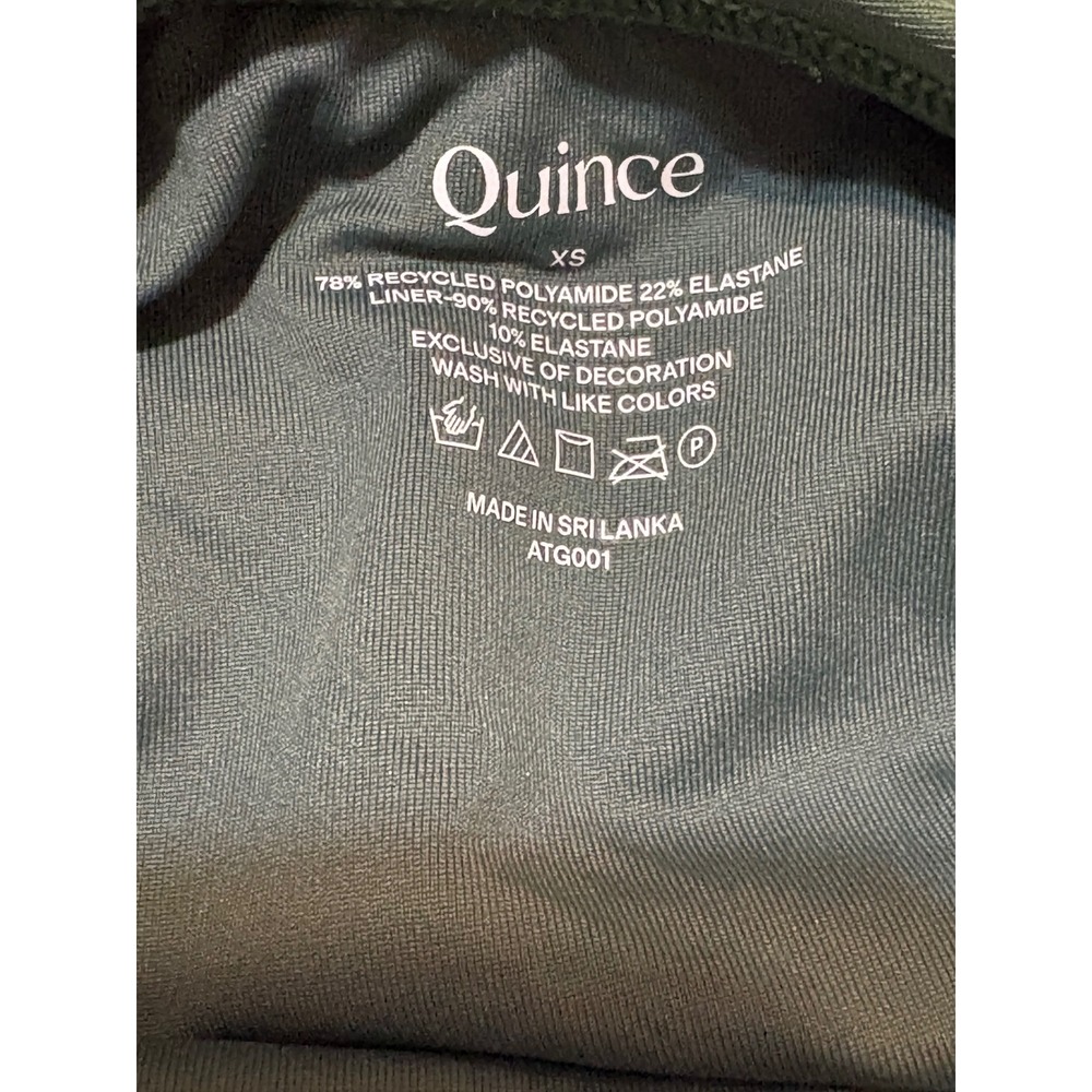 Quince Womens Forest Green Cross Back One Piece Swimsuit ATG001 Size XS NWT - Picture 6 of 9